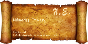 Némedy Ervin névjegykártya