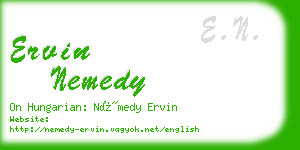 ervin nemedy business card